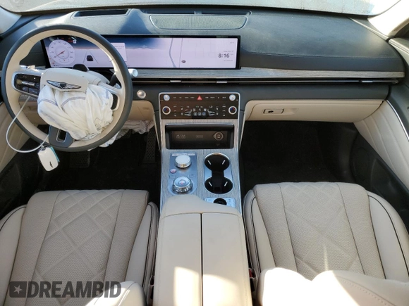2025 Genesis GV80 Prestige with VIN KMUHEESC3SU218547, listed as a Copart auction lot 81136884 with 5,619 mi miles and Salvage Title. Bid and sale history available at DreamBid. Image 8.