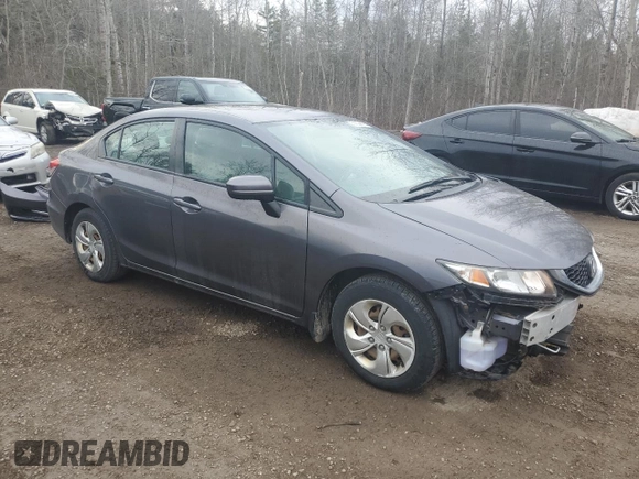 2014 Honda Civic Sedan LX with VIN 2HGFB2F4XEH038477, listed as a Copart auction lot 51524195 with 117,850 mi miles and Clean Title. Bid and sale history available at carsss.com. Image 4.