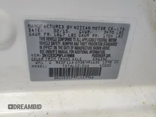 2015 Nissan Note SR with VIN 3N1CE2CP9FL419966, listed as a Copart auction lot 63014095 with 66,256 mi miles and Non repairable. Bid and sale history available at DreamBid. Image 14.