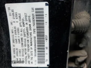 2009 Acura TL z VIN 19UUA86249A022100, wystawiony jako Copart lot #64760924 z przebiegiem 193 450 mil mil oraz Szkoda całkowita • Salvage title. Historia ofert i sprzedaży dostępna na DreamBid. Obrazek 12.