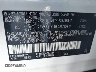 2023 Toyota RAV4 LE z VIN 2T3G1RFV0PC327864, wystawiony jako IAAI lot #42465650 z przebiegiem 36 006 mil mil oraz . Historia ofert i sprzedaży dostępna na DreamBid. Obrazek 9.