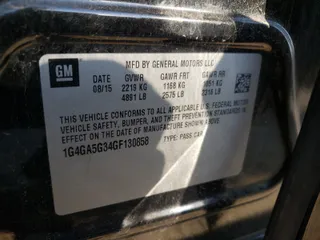 2016 Buick Verano with VIN 1G4PP5SK8F4185921, listed as a Copart auction lot 47476651 with 145,066 mi miles and Salvage Title. Bid and sale history available at carsss.com. Image 10.