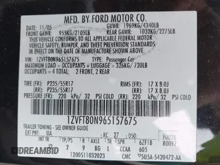 2006 Ford Mustang Standard with VIN 1ZVFT80N965157675, listed as a IAAI auction lot 42472331 with 153,220 mi miles and . Bid and sale history available at DreamBid. Image 9.