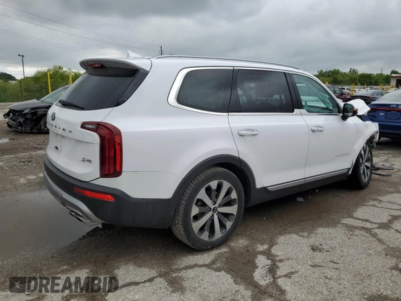 2021 Kia Telluride S with VIN 5XYP64HC1MG143543, listed as a Copart auction lot 58539705 with 90,841 mi miles and Salvage title. Bid and sale history available at DreamBid. Image 3.