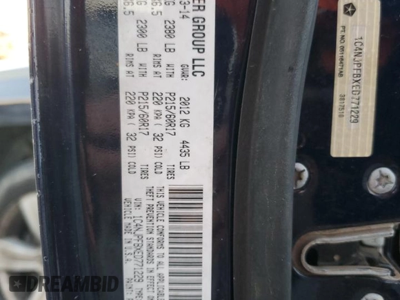 2014 Jeep Patriot Latitude with VIN 1C4NJPFBXED771229, listed as a Copart auction lot 84283034 with 136,340 mi miles and Non Repairable. Bid and sale history available at carsss.com. Image 14.