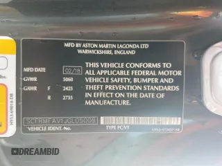 2018 Aston Martin DB11 z VIN SCFRMFAV1JGL05008, wystawiony jako Copart lot #51495205 z przebiegiem 18 133 mil mil oraz Szkoda całkowita • Salvage title. Historia ofert i sprzedaży dostępna na DreamBid. Obrazek 12.
