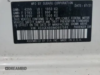 2021 Subaru Impreza with VIN 4S3GKAB68M3607588, listed as a Copart auction lot 49654435 with 47,774 mi miles and Salvage Title. Bid and sale history available at carsss.com. Image 12.