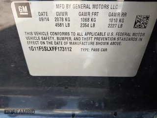 2015 Chevrolet Malibu LTZ with VIN 1G11F5SLXFF173112, listed as a IAAI auction lot 41676519 with 167,885 mi miles. Bid and sale history available at carsss.com. Image 9.