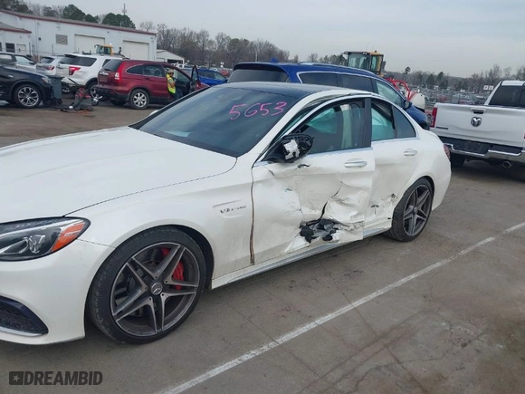 2016 Mercedes-Benz C-Class AMG C 63 S with VIN 55SWF8HBXGU105653, listed as a IAAI auction lot 41779475 with 86,533 mi miles. Bid and sale history available at carsss.com. Image 6.