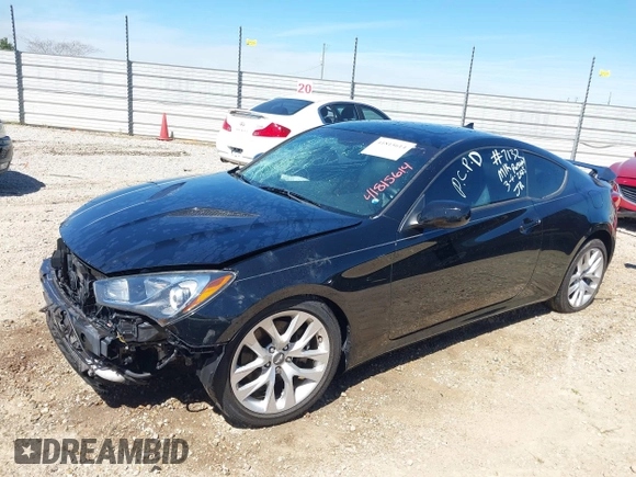 2013 Hyundai Genesis Coupe R-Spec with VIN KMHHT6KD0DU107881, listed as a IAAI auction lot 41815614 with 85,623 mi miles and . Bid and sale history available at DreamBid. Image 2.
