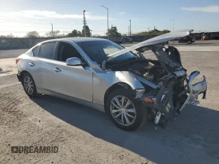 2017 Infiniti Q50 2.0t with VIN JN1CV7AR5HM681574, listed as a Copart auction lot 50114215 with 61,344 mi miles and Salvage Title. Bid and sale history available at carsss.com. Image 4.