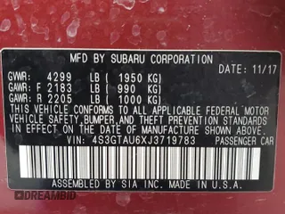 2018 Subaru Impreza Limited with VIN 4S3GTAU6XJ3719783, listed as a Copart auction lot 48062565 with 75,515 mi miles and Salvage title. Bid and sale history available at DreamBid. Image 12.