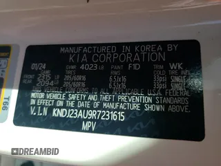 2024 Kia Soul S with VIN KNDJ23AU9R7231615, listed as a Copart auction lot 48921765 with 21,877 mi miles and Salvage title. Bid and sale history available at DreamBid. Image 14.