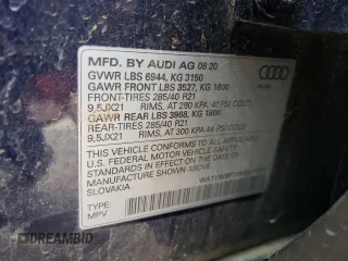 2021 Audi SQ7 Prestige z VIN WA1VWBF70MD010573, wystawiony jako Copart lot #51999395 z przebiegiem 31 623 mil mil oraz Szkoda całkowita • Salvage title. Historia ofert i sprzedaży dostępna na DreamBid. Obrazek 13.