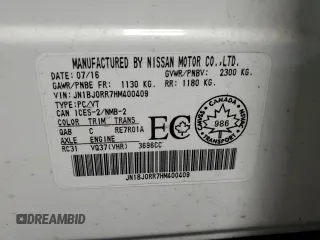 2017 Infiniti QX50 z VIN JN1BJ0RR7HM400409, wystawiony jako Copart lot #50423265 z przebiegiem Nie podano mil oraz Nie do naprawy. Historia ofert i sprzedaży dostępna na DreamBid. Obrazek 13.