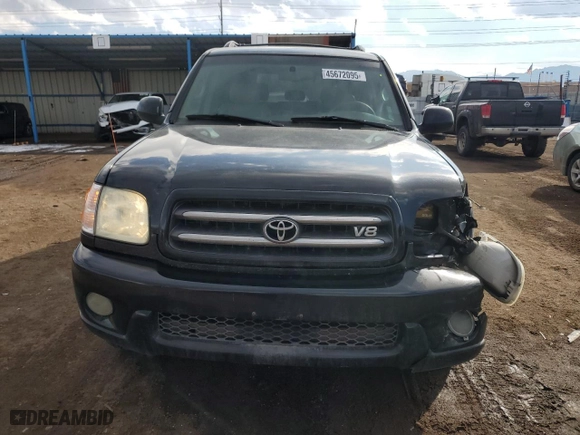 2004 Toyota Sequoia Limited with VIN 5TDBT48A04S208483, listed as a Copart auction lot 45672095 with 262,847 mi miles and Salvage Title. Bid and sale history available at carsss.com. Image 5.