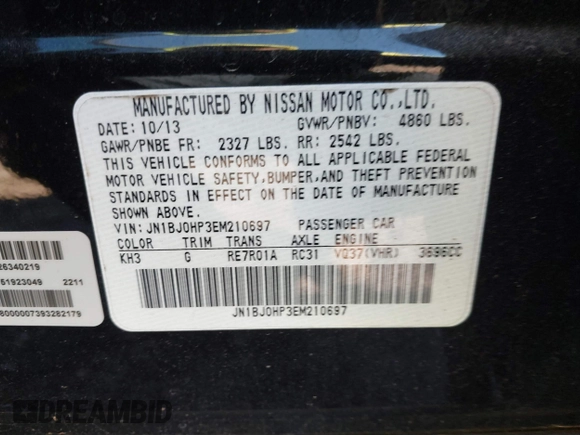 2014 Infiniti QX50 Journey with VIN JN1BJ0HP3EM210697, listed as a IAAI auction lot 41735471 with 141,287 mi miles. Bid and sale history available at carsss.com. Image 9.