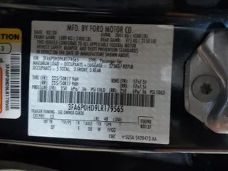 2020 Ford Fusion SE with VIN 3FA6P0HD9LR179565, listed as a Copart auction lot 83744344 with 51,299 mi miles and Salvage Title. Bid and sale history available at carsss.com. Image 12.