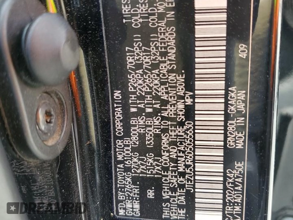 2013 Toyota 4Runner SR5 z VIN JTEZU5JR6D5055630, wystawiony jako Copart lot #58156405 z przebiegiem 203 150 mil mil oraz Szkoda całkowita • Salvage title. Historia ofert i sprzedaży dostępna na DreamBid. Obrazek 14.