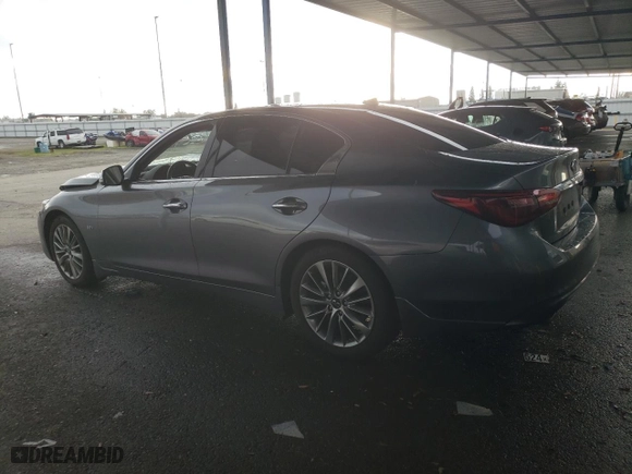 2019 Infiniti Q50 3.0t LUXE with VIN JN1EV7AP9KM542272, listed as a Copart auction lot 46081675 with 0 mi miles and Salvage Title. Bid and sale history available at carsss.com. Image 2.