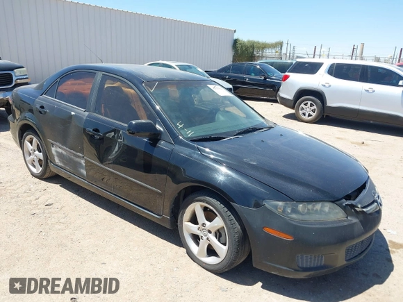 2008 Mazda 6 i Sport VE with VIN 1YVHP80C585M18702, listed as a IAAI auction lot 42028141 with 216,209 mi miles. Bid and sale history available at carsss.com. Image 1.