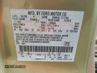 2008 Ford Escape Hybrid z VIN 1FMCU59H88KE28689, wystawiony jako Copart lot #50769085 z przebiegiem 217 681 mil mil oraz Czysty tytuł • Clean title. Historia ofert i sprzedaży dostępna na DreamBid. Obrazek 13.