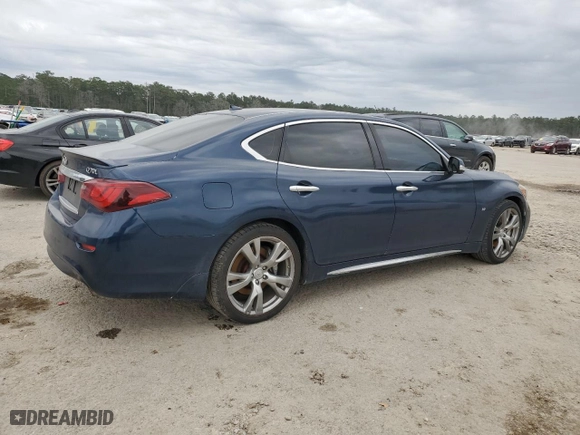 2015 Infiniti Q70L with VIN JN1BY1PP1FM602131, listed as a Copart auction lot 45463145 with 130,320 mi miles and Salvage Title. Bid and sale history available at carsss.com. Image 3.