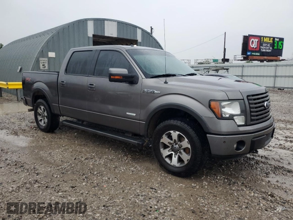 2012 Ford F-150 XL with VIN 1FTFW1ETXCFC20538, listed as a Copart auction lot 58801535 with 204,724 mi miles and Salvage title. Bid and sale history available at DreamBid. Image 4.