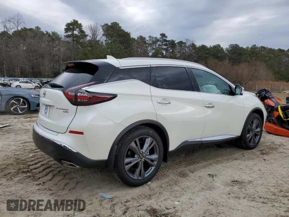 2024 Nissan Murano Platinum z VIN 5N1AZ2DS9RC126219, wystawiony jako Copart lot #86307474 z przebiegiem 452 mil mil oraz Szkoda całkowita • Salvage title. Historia ofert i sprzedaży dostępna na DreamBid. Obrazek 3.
