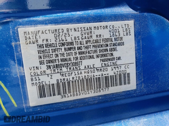 2025 Nissan Sentra SR with VIN 3N1AB8DV0SY308977, listed as a Copart auction lot 55050285 with 1,122 mi miles and Clean Title. Bid and sale history available at DreamBid. Image 13.