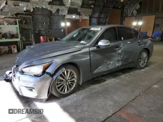2022 Infiniti Q50 LUXE with VIN JN1EV7BR2NM342287, listed as a Copart auction lot 73187304 with 29,969 mi miles and Salvage Title. Bid and sale history available at carsss.com. Image 1.