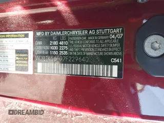 2007 Mercedes-Benz CLK 350 z VIN WDBTK56F97F229640, wystawiony jako IAAI lot #42655767 z przebiegiem 131 159 mil mil oraz . Historia ofert i sprzedaży dostępna na DreamBid. Obrazek 9.