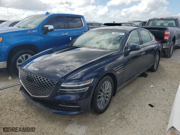 2023 Genesis G80 2.5T with VIN KMTGB4SC0PU194802, listed as a Copart auction lot 76309874 with 0 mi miles and Non Repairable. Bid and sale history available at carsss.com. Image 1.