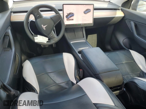2022 Tesla Model Y Long Range with VIN 7SAYGAEE2NF390507, listed as a Copart auction lot 50986965 with 48,027 mi miles and Non Repairable. Bid and sale history available at DreamBid. Image 8.