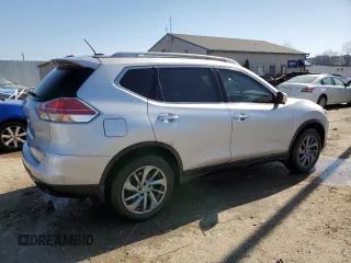 2015 Nissan Rogue SV with VIN 5N1AT2MV8FC827342, listed as a Copart auction lot 48215345 with 161,412 mi miles and Salvage Title. Bid and sale history available at carsss.com. Image 3.