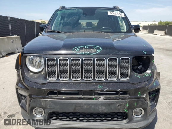 2020 Jeep Renegade Latitude with VIN ZACNJABB9LPL65716, listed as a Copart auction lot 53452695 with 66,390 mi miles and Salvage Title. Bid and sale history available at carsss.com. Image 5.