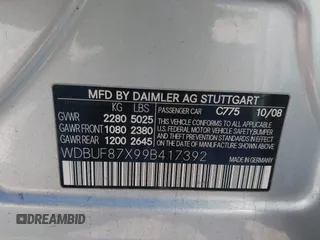 2009 Mercedes-Benz E 350 Luxury z VIN WDBUF87X99B417392, wystawiony jako IAAI lot #41890891 z przebiegiem 172 385 mil mil oraz . Historia ofert i sprzedaży dostępna na DreamBid. Obrazek 9.