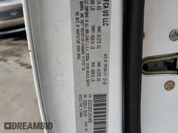 2018 Chrysler 300 Limited z VIN 2C3CCAEG7JH314035, wystawiony jako Copart lot #56311455 z przebiegiem 130 490 mil mil oraz Szkoda całkowita • Salvage title. Historia ofert i sprzedaży dostępna na DreamBid. Obrazek 12.