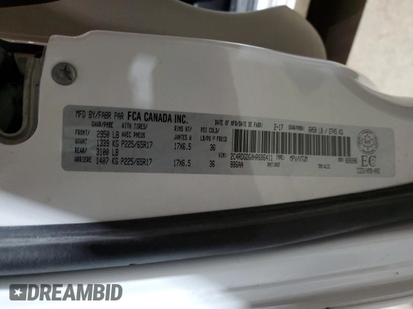 2017 Dodge Grand Caravan Crew Plus with VIN 2C4RDGDG0HR686411, listed as a Copart auction lot 43942305 with 200,408 mi miles and Clean Title. Bid and sale history available at DreamBid. Image 13.