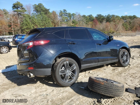 2024 Acura RDX w/A-Spec Package with VIN 5J8TC2H63RL006719, listed as a Copart auction lot 80504334 with 7,496 mi miles and Salvage Title. Bid and sale history available at carsss.com. Image 3.