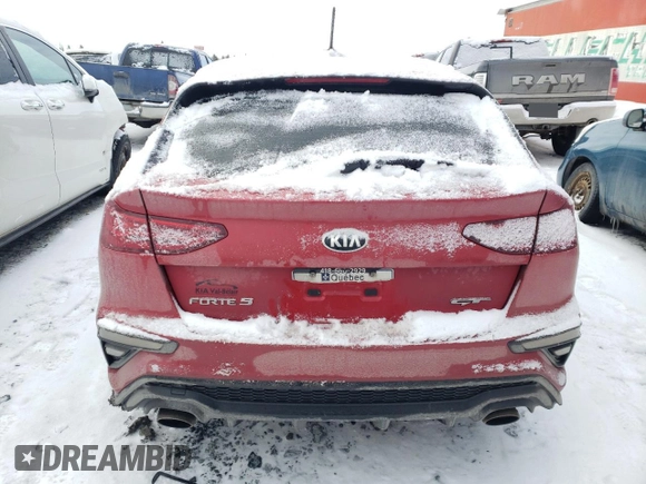 2020 Kia Forte GT with VIN KNAF45A73L5061144, listed as a Copart auction lot 42035535 with 71,499 mi miles and Salvage Title. Bid and sale history available at carsss.com. Image 6.