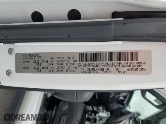 2018 Jeep Wrangler Sport z VIN 1C4GJXAG6JW168823, wystawiony jako Copart lot #64035115 z przebiegiem 90 387 mil mil oraz Szkoda całkowita • Salvage title. Historia ofert i sprzedaży dostępna na DreamBid. Obrazek 13.