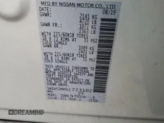 2020 Nissan Rogue SL with VIN 5N1AT2MV0LC723102, listed as a Copart auction lot 49708015 with 69,073 mi miles and Salvage Title. Bid and sale history available at DreamBid. Image 13.