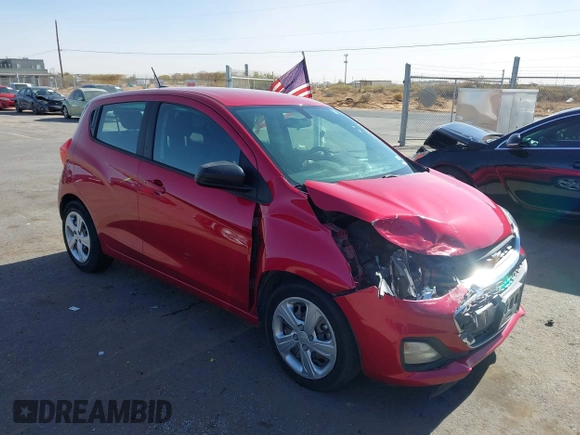 2020 Chevrolet Spark LS with VIN KL8CB6SA2LC410357, listed as a IAAI auction lot 41023593 with 90,587 mi miles. Bid and sale history available at carsss.com. Image 1.