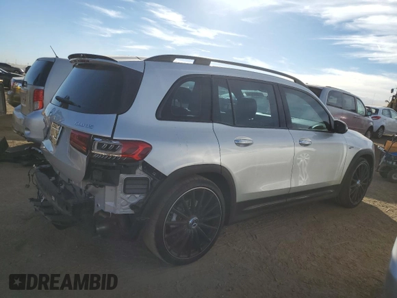 2021 Mercedes-Benz GLB with VIN W1N4M5BB9MW080749, listed as a Copart auction lot 77532624 with 39,600 mi miles and Salvage Title. Bid and sale history available at carsss.com. Image 3.