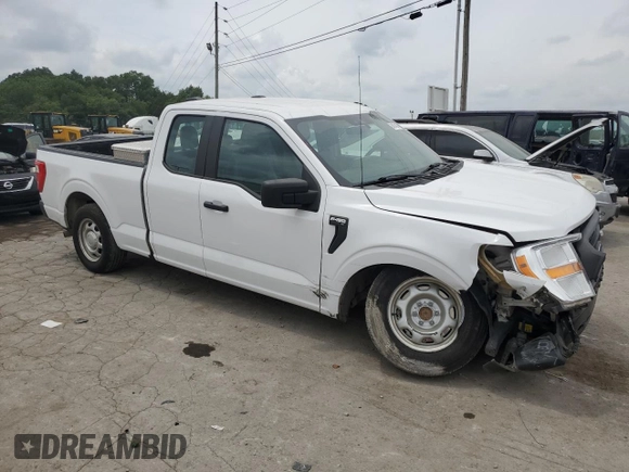 2021 Ford F-150 XL with VIN 1FTEX1CB8MKD88951, listed as a Copart auction lot 64674024 with 100,886 mi miles and Salvage title. Bid and sale history available at DreamBid. Image 4.