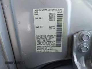 2010 Nissan Maxima SV with VIN 1N4AA5AP4AC825670, listed as a IAAI auction lot 42150640 with 117,626 mi miles and . Bid and sale history available at DreamBid. Image 9.