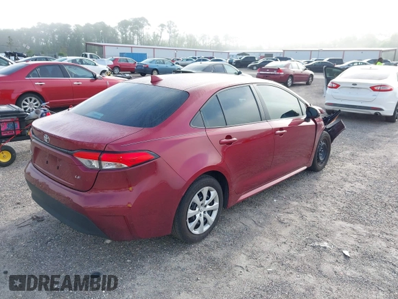 2024 Toyota Corolla LE z VIN 5YFB4MDE2RP109704, wystawiony jako IAAI lot #42307290 z przebiegiem 48 996 mil mil oraz . Historia ofert i sprzedaży dostępna na DreamBid. Obrazek 4.
