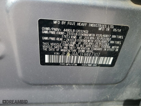 2015 Subaru Forester 2.5i with VIN JF2SJAAC1FH447307, listed as a Copart auction lot 52717955 with 97,997 mi miles and Salvage Title. Bid and sale history available at carsss.com. Image 12.