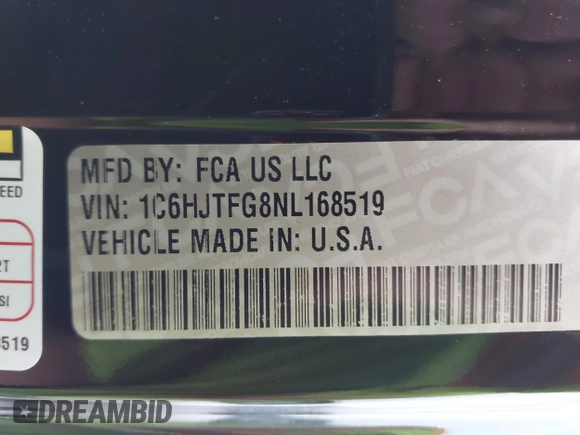 2022 Jeep Gladiator High Altitude with VIN 1C6HJTFG8NL168519, listed as a IAAI auction lot 42439845 with 16,786 mi miles and . Bid and sale history available at DreamBid. Image 9.